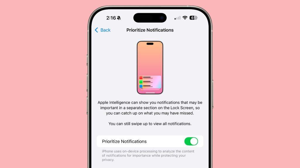 prioritize notifications ios 18 4