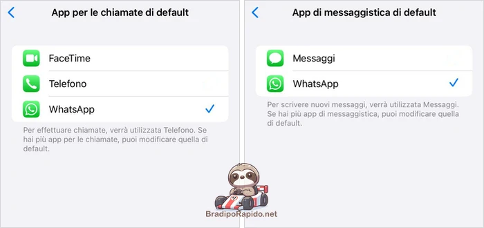 whatsapp predefinita ios