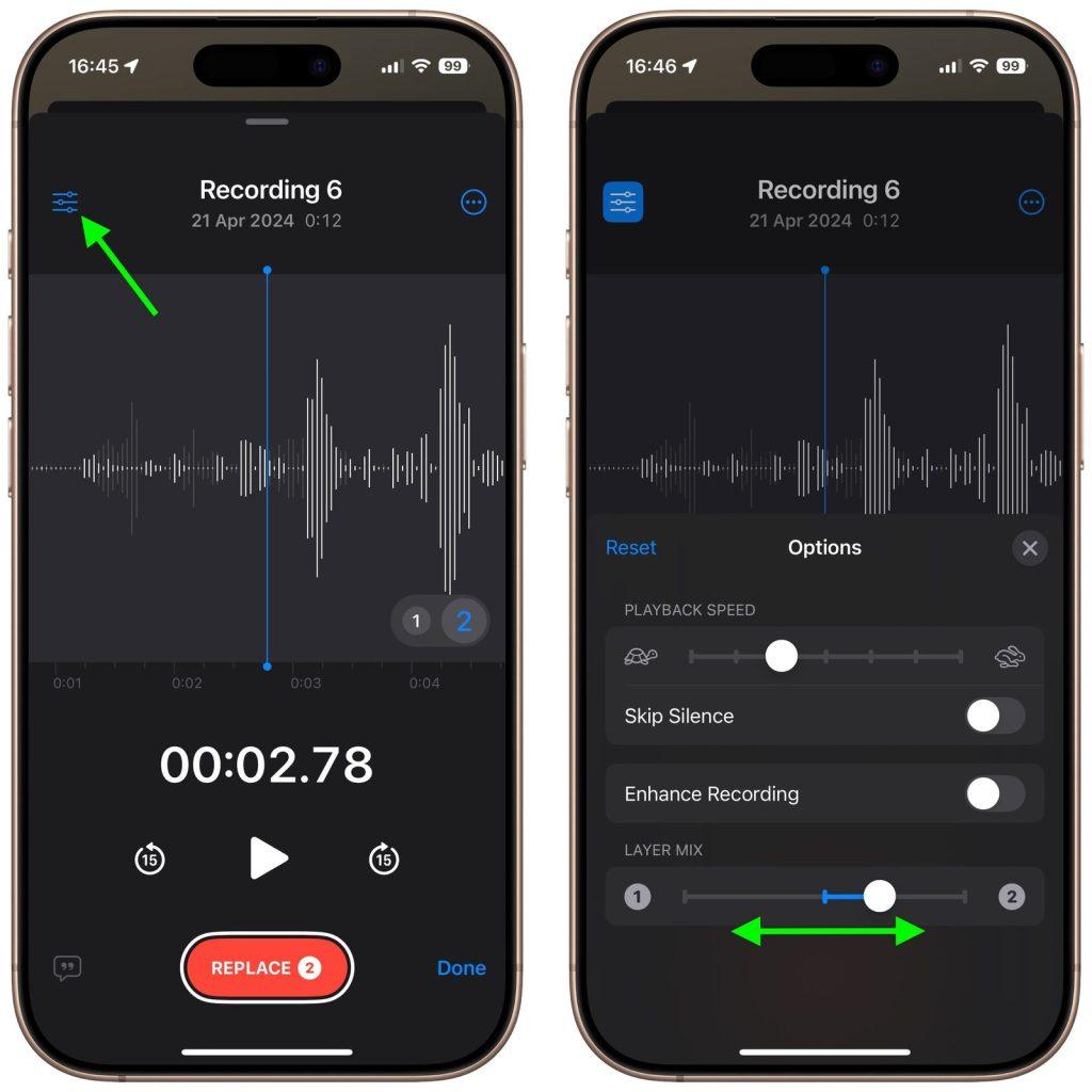 mix layers voice memos