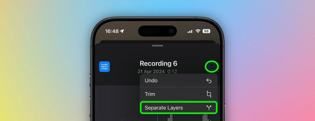 separate layers voice memos