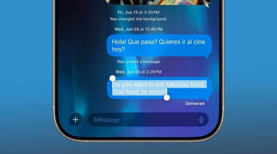 ios 26 messages select copy paste