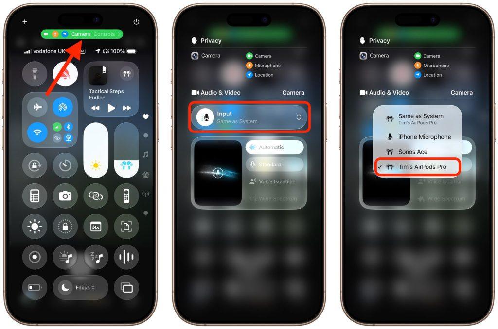 airpods shooting video microphone