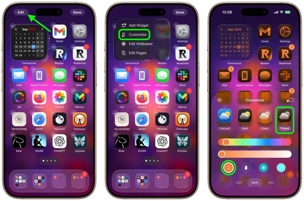 tint app icons match iphone color