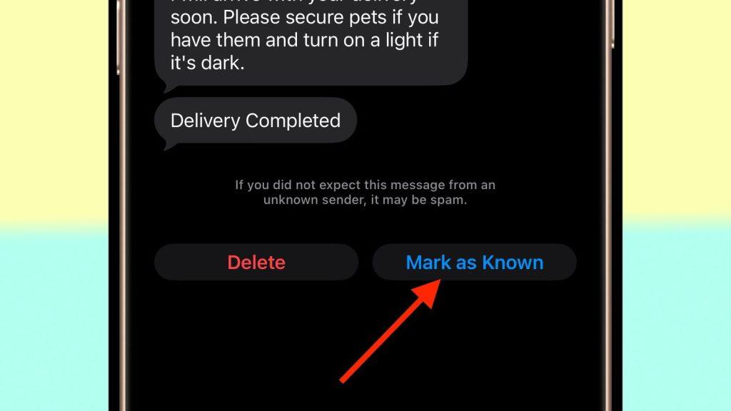 unknown message sender mark as known