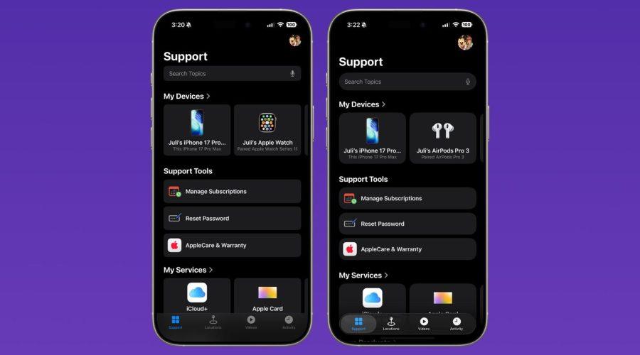 apple support app liquid glass