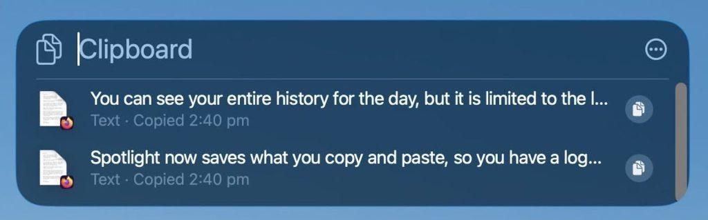 spotlight clipboard macos