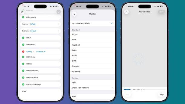 contacts app custom vibration